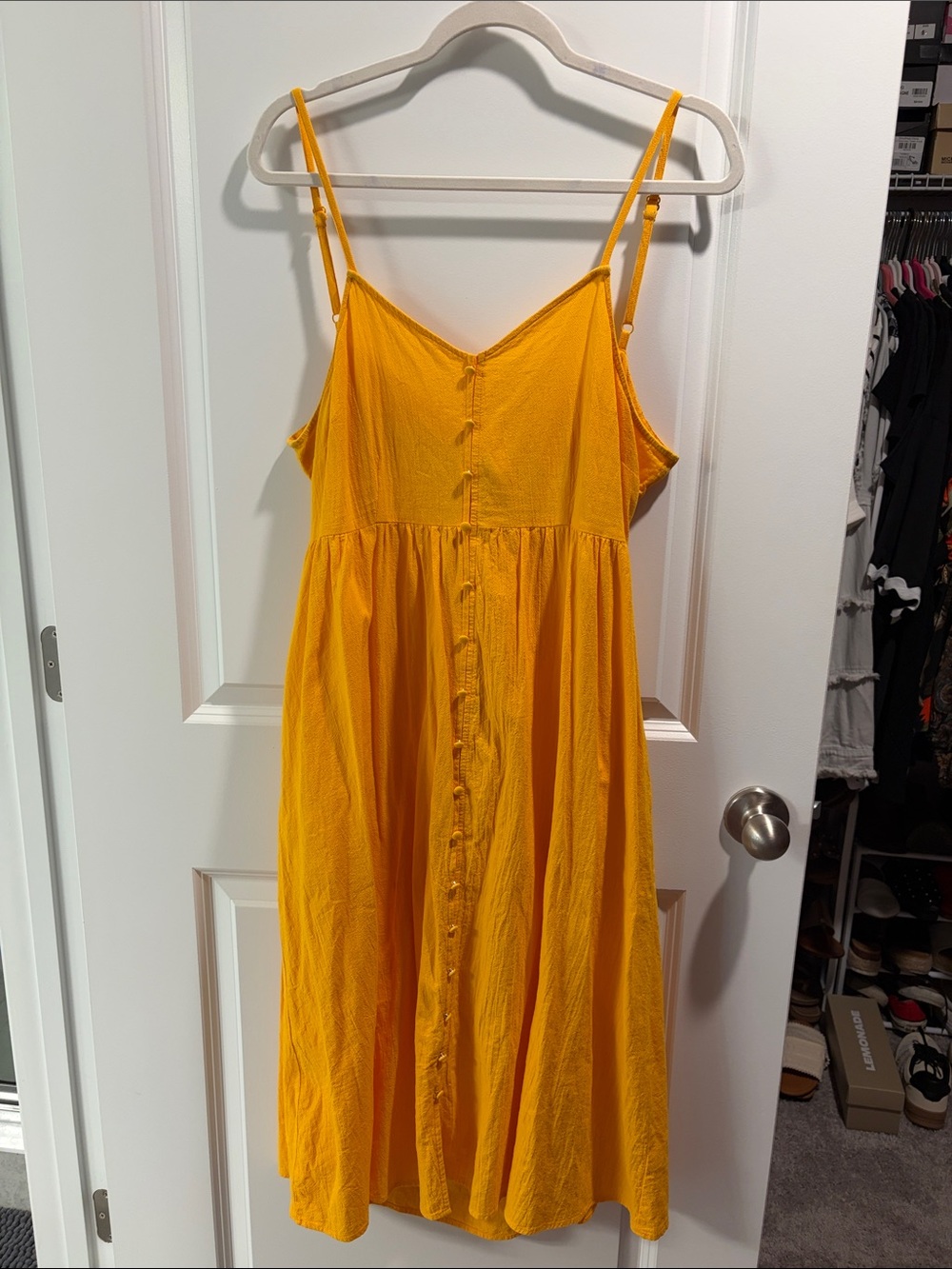 Universal Thread Bright Yellow Button-Front Sundress